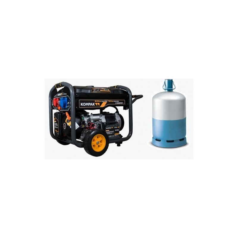 Imagen de portada del generador de gas monofásico y trifásico de 8000 W Kompak K10000TET-DF